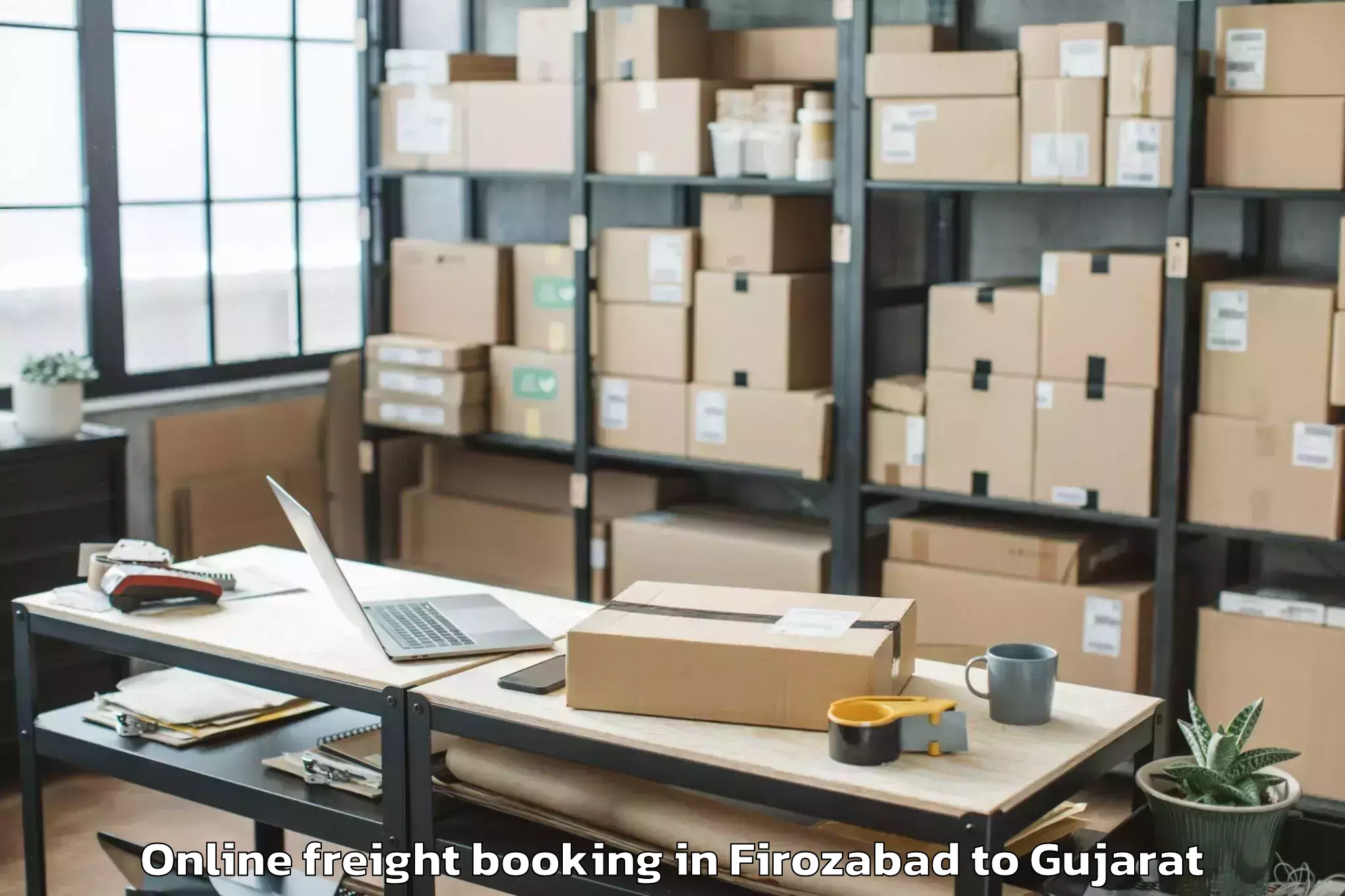 Reliable Firozabad to Jhulasan Online Freight Booking